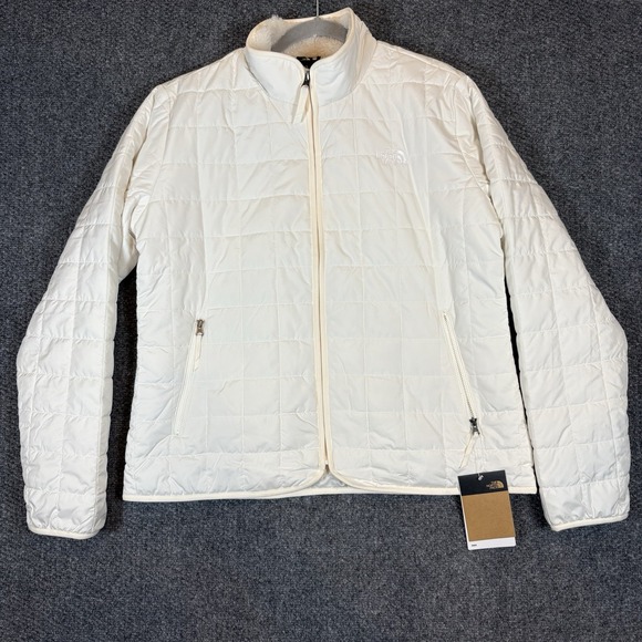 The North FaceJunction Insulated Jacket White Dune Womens Sz L Water Repel New